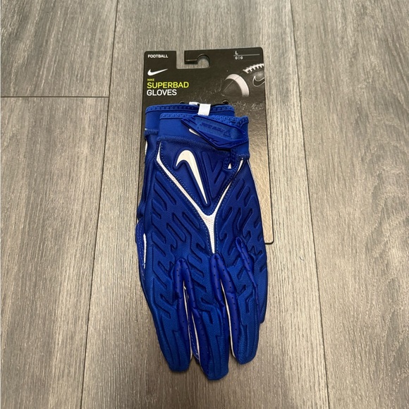 Nike Superbad 6.0 Football Gloves Blue/White Adult Size Large DX4520 421 New